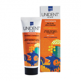 INTERMED Unident Kids Toothpaste 1000 ppm με Γεύση Τσιχλόφουσκα 2+, 50 ml