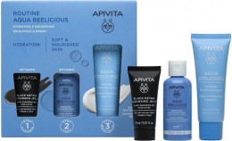 APIVITA Routine Aqua Beelicious Απαλή Κρέμα Ενυδάτωσης Πλούσιας Υφής 40 ml & ΔΩΡΟ Μαύρο Gel Καθαρισμού 15 ml & Λοσιόν Ενυδάτωσης 50 ml