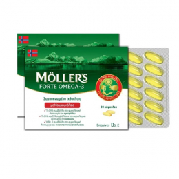 MOLLER'S Forte Omega-3 Ιχθυέλαιο και Μουρουνέλαιο, 30 Caps