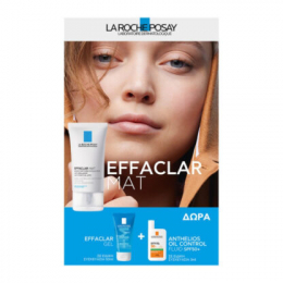 LA ROCHE POSAY Πακέτο Effaclar Mat 40ml + Δώρο Effaclar Gel Καθαρισμού 50ml + Anthelios Oil Correct Spf50 3ml