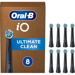 Oral-B iO Ultimate Clean Brush Heads Black Ανταλλακτικές Κεφαλές Ηλεκτρικής Οδοντόβουρτσας, 8 τμχ