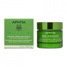 APIVITA Bee Radiant Gel-Balm Νύχτας για Λείανση και Αναζωογόνηση με Λευκή Παιώνια και Πατενταρισμένη Πρόπολη, 50 ml