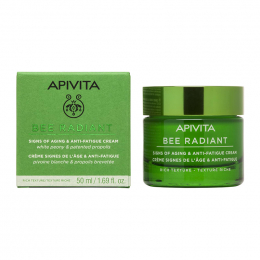 APIVITA Bee Radiant Κρέμα για Σημάδια Γήρανσης και Ξεκούραστη Όψη με Λευκή Παιώνια και Πατενταρισμένη Πρόπολη Πλούσιας Υφής, 50 ml