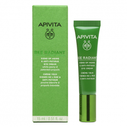 APIVITA Bee Radiant Κρέμα Ματιών για Σημάδια Γήρανσης και Ξεκούραστη Όψη με Λευκή Παιώνια και Πατενταρισμένη Πρόπολη, 15 ml