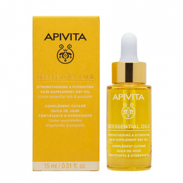 APIVITA Beessential Oils Έλαιο Προσώπου Ημέρας Ενδυνάμωσης και Ενυδάτωσης με Αιθέρια Έλαια Εσπεριδοειδών και Πρόπολη, 15 ml
