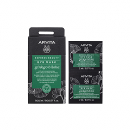 APIVITA Express Beauty Eye Mask Μάσκα Ματιών με Γκίνγκο Μπιλόμπα, 2x2 ml
