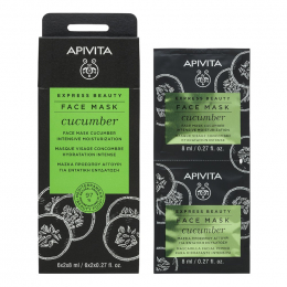 APIVITA Express Beauty Face Mask Μάσκα Εντατικής Ενυδάτωσης με Αγγούρι, 2x8 ml