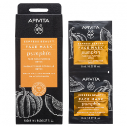 APIVITA Express Beauty Face Mask Μάσκα Προσώπου για Αποτοξίνωση με Κολοκύθα, 2x8 ml