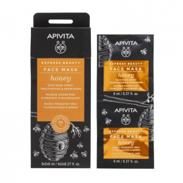 APIVITA Express Beauty Face Mask Μάσκα Προσώπου με Μέλι για Ενυδάτωση και Θρέψη, 2x8 ml