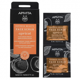 APIVITA Express Beauty Face Scrub Τζελ Ήπιας Απολέπισης με Βερύκοκο, 2x8 ml
