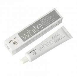 APIVITA White Λευκαντική Οδοντόκρεμα με Μαστίχα και Πρόπολη Κατάλληλη για Ομοιοπαθητική, 75 ml