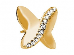 BIOJOUX Papillon Golden Crystals 8mm Σκουλαρίκια, 1 pair