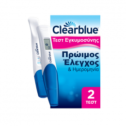 CLEARBLUE Ψηφιακό, Πρώιμος Έλεγχος και Ημερομηνία Τεστ Εγκυμοσύνης, 2 τμχ