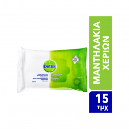 DETTOL Αντιβακτηριδιακά Υγρά Μαντηλάκια, 15 wipes