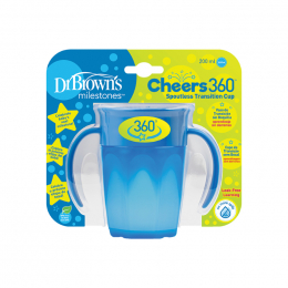 DR. BROWN'S Cheers 360° Κύπελλο 6 μηνών και άνω Μπλε, 200 ml