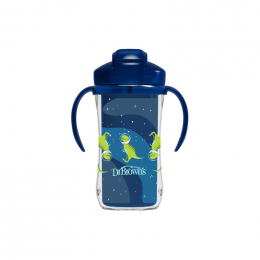 DR. BROWN'S Insulated Straw Cup Κύπελλο Θερμός με Καλαμάκι και Λαβές 12 μηνών και άνω Μπλε, 300 ml