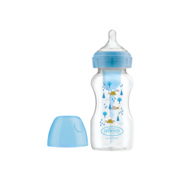 DR. BROWN'S Natural Flow Anti-colic Options+ Πλαστικό Μπιμπερό Κατά των Κολικών με Θηλή Σιλικόνης 0 μηνών και άνω Μπλε, 270 ml
