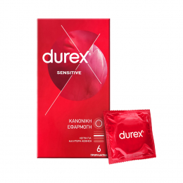 DUREX Sensitive Λεπτά Προφυλακτικά με Κανονική Εφαρμογή, 6 τμχ
