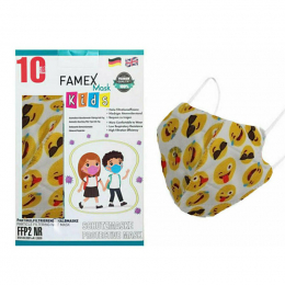 FAMEX Μάσκα Προστασίας FFP2 NR για Παιδιά με Emoticon, 1 τμχ