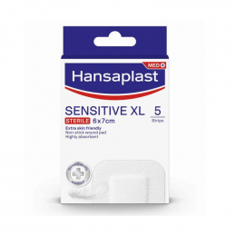 HANSAPLAST Αποστειρωμένα Αυτοκόλλητα Επιθέματα Med+ Sensitive XL 7x6 cm, 5 τμχ