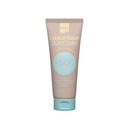 INTERMED Luxurious Sun Care Silk Cover BB Cream SPF50+ Natural Beige Αντηλιακή Προσώπου με Υαλουρονικό Οξύ + Βιταμίνη Ε , 75 ml