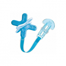 MAM Bite & Relax Phase 2 and Clip Μίνι Πολυκρίκος για το Δεύτερο Στάδιο Οδοντοφυίας 4 μηνών και άνω Γαλάζιο, 1 τμχ