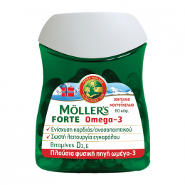 MOLLER'S Forte Omega-3 Ιχθυέλαιο και Μουρουνέλαιο, 60 Caps