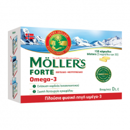 MOLLER'S Forte Omega-3 Ιχθυέλαιο και Μουρουνέλαιο, 150 Caps