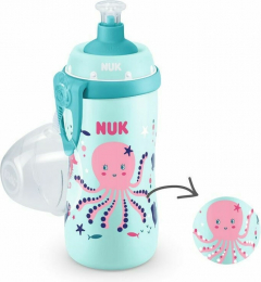 NUK Εκπαιδευτικό Μπιμπερό Junior Cup 18m+ Octopus, 300 ml
