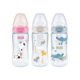 NUK First Choice Plus Πλαστικό Μπιμπερό με Θηλή Σιλικόνης 6-18m, 360 ml