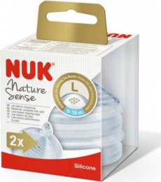 NUK Nature Sense Θηλές από Σιλικόνη Μεγάλης Ροής 0-6m, 2 τμχ