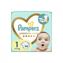 PAMPERS Premium Care No.1 Newborn Πάνες (2-5kg), 50 τμχ