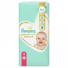 PAMPERS Jumbo Premium Care Νο.4 Maxi Πάνες (9-14 Kg), 52 τμχ
