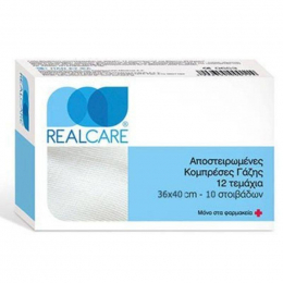 REAL CARE Γάζες Αποστειρωμένες 36x40cm, 10 τμχ
