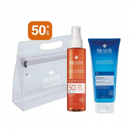 RILASTIL Πακέτο Sun System Dermatological Oil Αντηλιακό Λάδι Σώματος SPF50+, 200 ml + Δώρο Face and Body After Sun Gel, 200 ml + Δώρο Νεσεσέρ