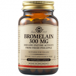 SOLGAR Bromelain 300mg, 60 veg. caps