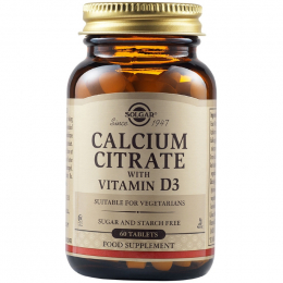 SOLGAR Calcium Citrate 250 mg with vitamin D, 60 tabs
