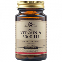 SOLGAR Dry Vitamin A 5000 IU, 100 tabs