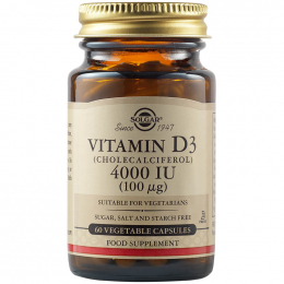 SOLGAR Vitamin D-3 4000 IU, 60 caps