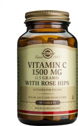 SOLGAR Vitamin C with Rose Hips 1500 mg, 90 tabs