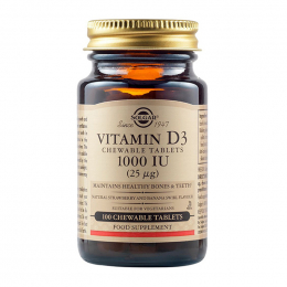 SOLGAR Vitamin D3 1000 IU strawberry-banana, 100 chew. tabs