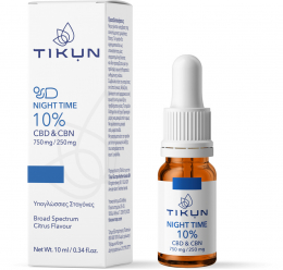 TIKUN Night Time CBD 750 mg and CBN 250 mg Έλαιο Κάνναβης σε Σταγόνες με Γεύση Citrus, 10 ml