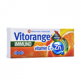 UNI-PHARMA Vitorange Immuno Vitamin C + Zn, 30 chew. tabs