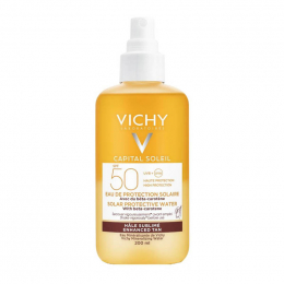 VICHY Capital Soleil Solar Protective Water Enhanced Tan SPF50 Αντηλιακό Νερό Υψηλής Προστασίας σε Spray, 200 ml