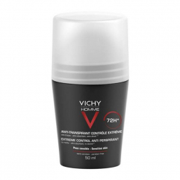 VICHY Homme 72h Deodorant Roll-on for Extreme Anti-Perspirant, 50 ml