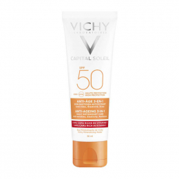 VICHY Capital Soleil Anti-Ageing SPF50+ Αντηλιακή Κρέμα Προσώπου με Αντιγηραντική Δράση, 50 ml
